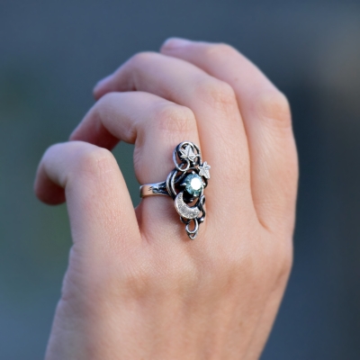 Srebrny Pierścionek z Moissanitem